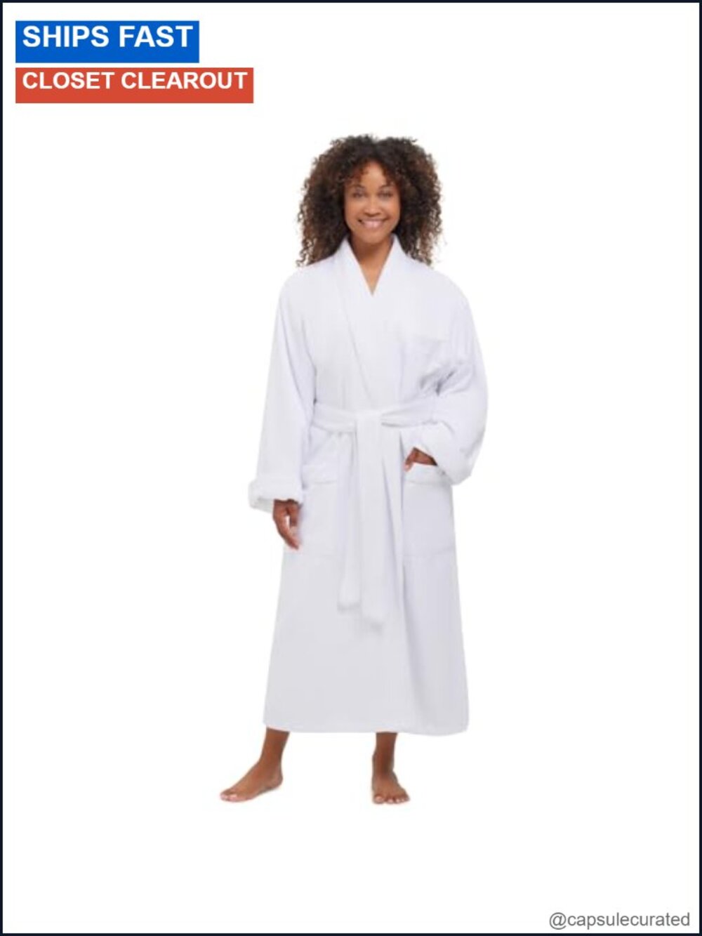 Terry Lined Microfiber Hotel Robe with Pockets Unisex